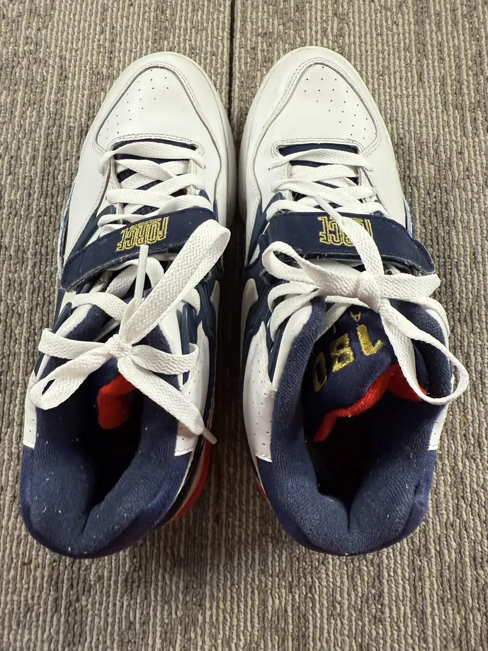 Nike Air Force 180 Mid Olympic Basketball Shoes Mens Size 9.5 White 310095-100